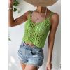 imageSHENHE Womens Hollow Out Crochet Scoop Neck Sleeveless Cami Top Bikini Cover UpsGreen
