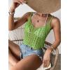 imageSHENHE Womens Hollow Out Crochet Scoop Neck Sleeveless Cami Top Bikini Cover UpsGreen