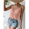 imageSHENHE Womens Hollow Out Crochet Scoop Neck Sleeveless Cami Top Bikini Cover UpsLight Pink