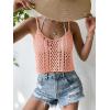 imageSHENHE Womens Hollow Out Crochet Scoop Neck Sleeveless Cami Top Bikini Cover UpsLight Pink