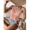 imageSHENHE Womens Hollow Out Crochet Scoop Neck Sleeveless Cami Top Bikini Cover UpsLight Pink