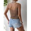 imageSHENHE Womens Hollow Out Crochet Scoop Neck Sleeveless Cami Top Bikini Cover UpsMocha Brown