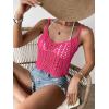 imageSHENHE Womens Hollow Out Crochet Scoop Neck Sleeveless Cami Top Bikini Cover UpsPink