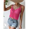 imageSHENHE Womens Hollow Out Crochet Scoop Neck Sleeveless Cami Top Bikini Cover UpsPink