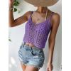 imageSHENHE Womens Hollow Out Crochet Scoop Neck Sleeveless Cami Top Bikini Cover UpsPurple