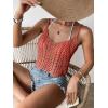 imageSHENHE Womens Hollow Out Crochet Scoop Neck Sleeveless Cami Top Bikini Cover UpsRust Brown