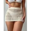 imageSHENHE Womens Knitted Hollow Out Swimsuit Bikini Cover Up Beach SkirtsFitted Apricot