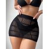 imageSHENHE Womens Knitted Hollow Out Swimsuit Bikini Cover Up Beach SkirtsFitted Black