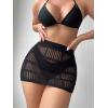 imageSHENHE Womens Knitted Hollow Out Swimsuit Bikini Cover Up Beach SkirtsFitted Black