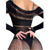 imageSHENHE Womens Mesh Hollow Out Backless Sleeveless Halter Babydoll Lingerie Dress Fishnet RomperFishnet Romper