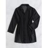 imageSHENHE Womens Sheer Button Up Long Sleeve Beach Kimono Cover Up Shirt Sun DressesBlack
