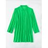 imageSHENHE Womens Sheer Button Up Long Sleeve Beach Kimono Cover Up Shirt Sun DressesGreen