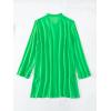 imageSHENHE Womens Sheer Button Up Long Sleeve Beach Kimono Cover Up Shirt Sun DressesGreen