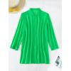 imageSHENHE Womens Sheer Button Up Long Sleeve Beach Kimono Cover Up Shirt Sun DressesGreen