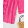 imageSHENHE Womens Sheer Button Up Long Sleeve Beach Kimono Cover Up Shirt Sun DressesHot Pink