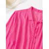 imageSHENHE Womens Sheer Button Up Long Sleeve Beach Kimono Cover Up Shirt Sun DressesHot Pink