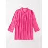 imageSHENHE Womens Sheer Button Up Long Sleeve Beach Kimono Cover Up Shirt Sun DressesHot Pink