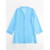 imageSHENHE Womens Sheer Button Up Long Sleeve Beach Kimono Cover Up Shirt Sun DressesLight Blue