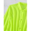 imageSHENHE Womens Sheer Button Up Long Sleeve Beach Kimono Cover Up Shirt Sun DressesLime Green