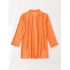 imageSHENHE Womens Sheer Button Up Long Sleeve Beach Kimono Cover Up Shirt Sun DressesOrange