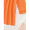 imageSHENHE Womens Sheer Button Up Long Sleeve Beach Kimono Cover Up Shirt Sun DressesOrange