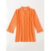 imageSHENHE Womens Sheer Button Up Long Sleeve Beach Kimono Cover Up Shirt Sun DressesOrange