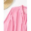 imageSHENHE Womens Sheer Button Up Long Sleeve Beach Kimono Cover Up Shirt Sun DressesPink