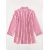 imageSHENHE Womens Sheer Button Up Long Sleeve Beach Kimono Cover Up Shirt Sun DressesPink a