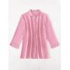 imageSHENHE Womens Sheer Button Up Long Sleeve Beach Kimono Cover Up Shirt Sun DressesPink a