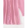 imageSHENHE Womens Sheer Button Up Long Sleeve Beach Kimono Cover Up Shirt Sun DressesPink a