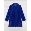 imageSHENHE Womens Sheer Button Up Long Sleeve Beach Kimono Cover Up Shirt Sun DressesRoyal Blue