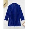 imageSHENHE Womens Sheer Button Up Long Sleeve Beach Kimono Cover Up Shirt Sun DressesRoyal Blue