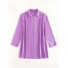 imageSHENHE Womens Sheer Button Up Long Sleeve Beach Kimono Cover Up Shirt Sun DressesViolet Purple
