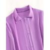 imageSHENHE Womens Sheer Button Up Long Sleeve Beach Kimono Cover Up Shirt Sun DressesViolet Purple