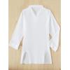 imageSHENHE Womens Sheer Button Up Long Sleeve Beach Kimono Cover Up Shirt Sun DressesWhite