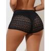 imageSHENHE Womens Sheer Hollow Out Swim Cover Up Shorts Tie Front Boho Beach Shorts CoverupBlack