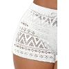 imageSHENHE Womens Sheer Hollow Out Swim Cover Up Shorts Tie Front Boho Beach Shorts CoverupWhite a
