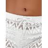 imageSHENHE Womens Sheer Hollow Out Swim Cover Up Shorts Tie Front Boho Beach Shorts CoverupWhite a
