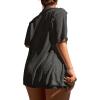 imageSHENHE Womens Sheer Swim Cover Up 2 Piece Set Kimono Shirt and Shorts Bikini CoverupBlack