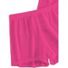 imageSHENHE Womens Sheer Swim Cover Up 2 Piece Set Kimono Shirt and Shorts Bikini CoverupHot Pink