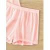 imageSHENHE Womens Sheer Swim Cover Up 2 Piece Set Kimono Shirt and Shorts Bikini CoverupPink