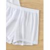 imageSHENHE Womens Sheer Swim Cover Up 2 Piece Set Kimono Shirt and Shorts Bikini CoverupWhite