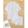 imageSHENHE Womens Sheer Swim Cover Up 2 Piece Set Kimono Shirt and Shorts Bikini CoverupWhite