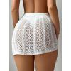 imageSHENHE Womens Summer Beach Drawstring Side Hollow Out Knit Cover Up SkirtWhite