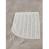 imageSHENHE Womens Summer Beach Drawstring Side Hollow Out Knit Cover Up SkirtWhite