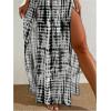 imageSHENHE Womens Swim Cover Up Skirt High Slit Tie Dye Beach Coverups Long Flowy SkirtBlack and White