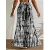 imageSHENHE Womens Swim Cover Up Skirt High Slit Tie Dye Beach Coverups Long Flowy SkirtBlack and White