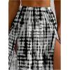 imageSHENHE Womens Swim Cover Up Skirt High Slit Tie Dye Beach Coverups Long Flowy SkirtBlack and White