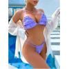 imageSHENHE Womens Triangle Bikini Sets Halter String Thong Tiered Ruffled Two Piece SwimsuitMauve Purple