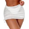 imageSHENHE Womens Basics Summer Beach Drawstring Side Cover Up SkirtWhite